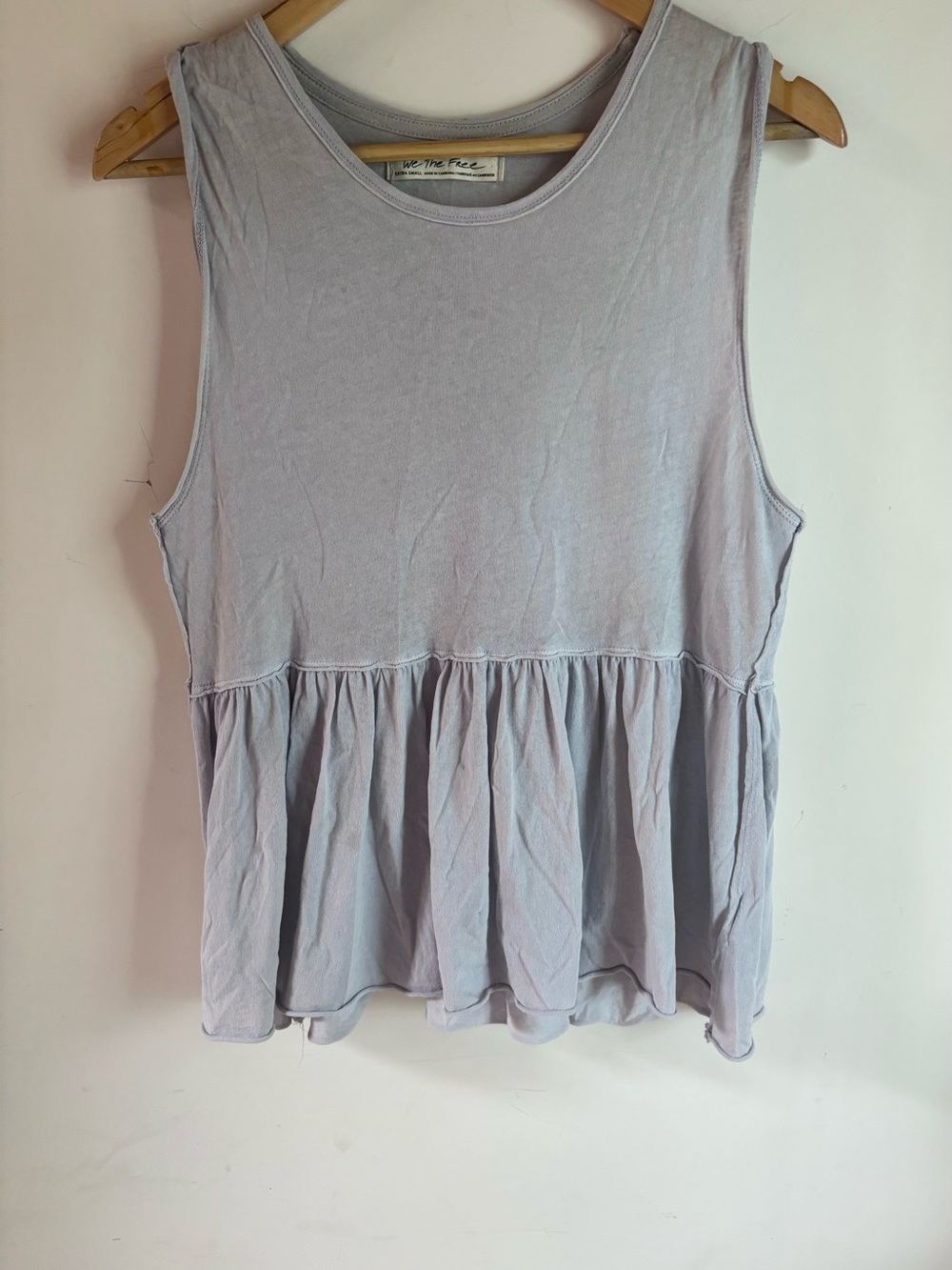 Free People We The Free Lilac Cotton Peplum Tank Top